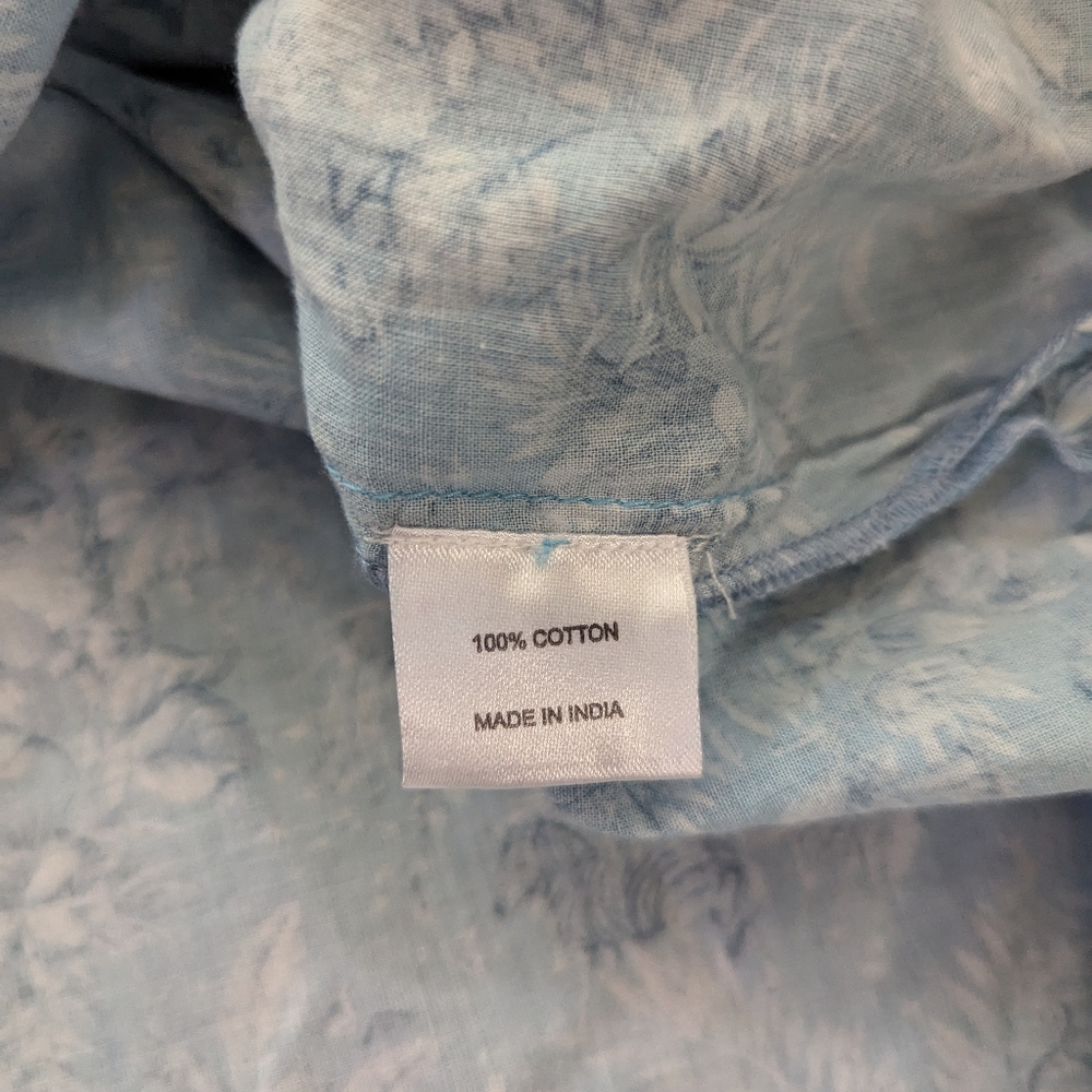 minnow x tuckernuck women's blue safari toile long caftan maxi dress size xs - Picture 10 of 12
